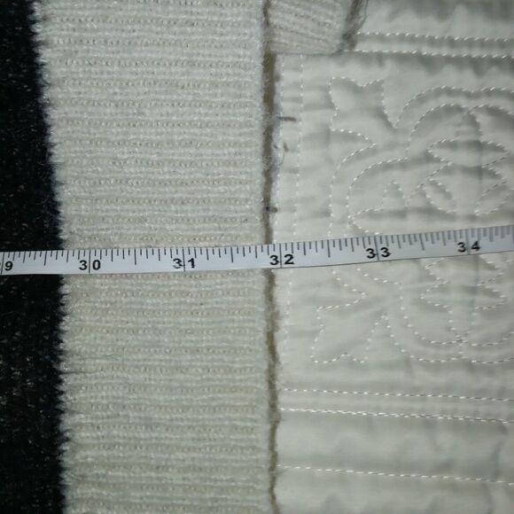 Junarose Abstract Color Block Print Open Front Chunky Knit Cardigan Plus Size 0X - Picture 11 of 12